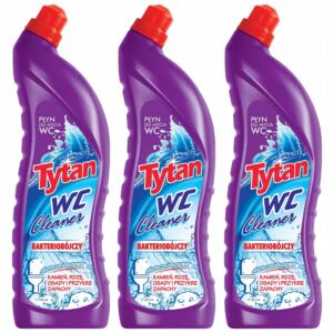 TYTAN P艁YN DO MYCIA TOALETY WC BAKTERIOB脫JCZY FIOLETOWY 3x1200ml