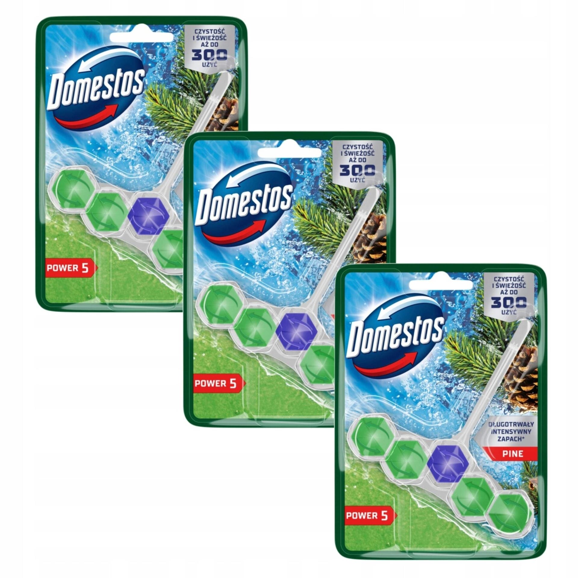 DOMESTOS KOSTKA TOALETOWA ZAWIESZKA DO WC POWER 5 P5 PINE 3x50g