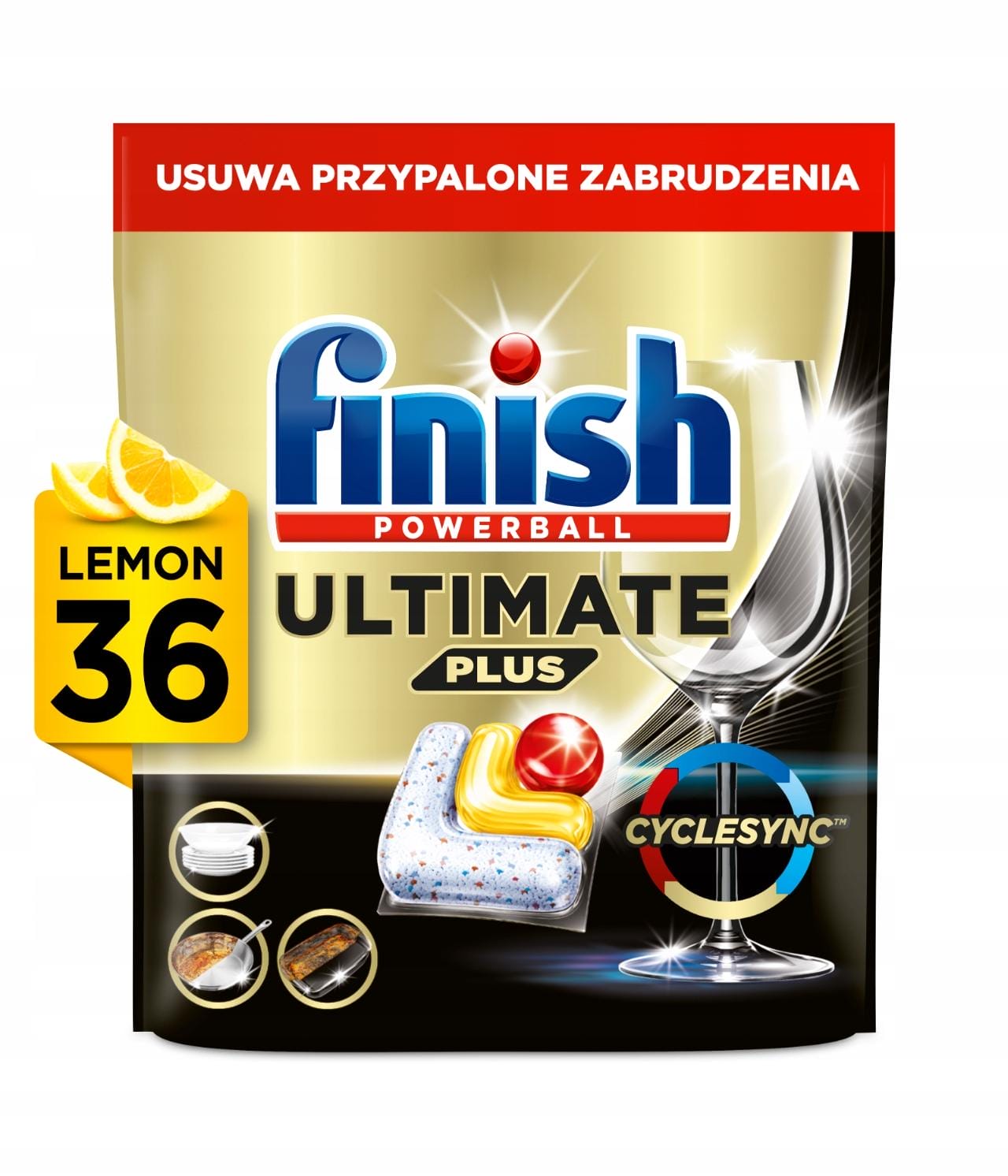Finish Ultimate Plus Kapsułki do Zmywarki Zapach Lemon CYTRYNA 72 sztuki - obrazek 2