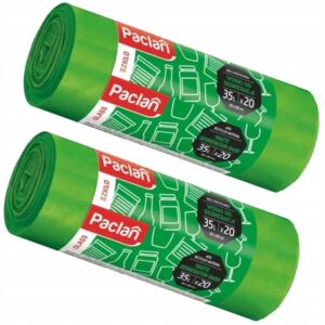 PACLAN MOCNE WORKI NA ŚMIECI DO SEGREGACJI SZKŁA ZIELONE 35L 40 SZTUK