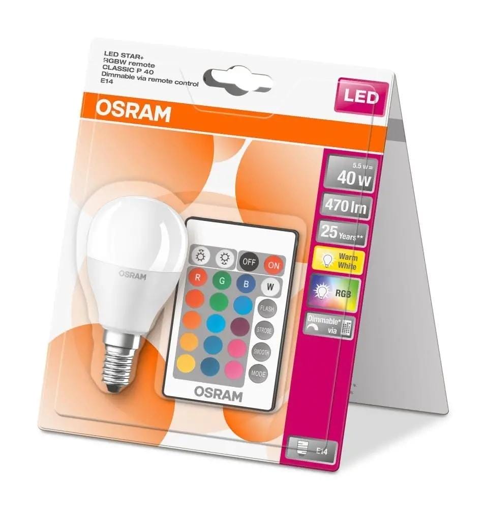 OSRAM Ledvance Żarówka LED kulka RGBW + PILOT 4,9W = 40W E14 470lm - obrazek 9