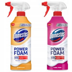 DOMESTOS POWER FOAM PŁYN PIANA DO TOALET I ŁAZIENEK MIX SPRAY 2x 435ml