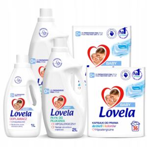 Lovela Baby Kapsułki Do Prania 72 sztuki i Płyn do płukania Mega Zestaw