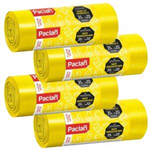 PACLAN WYTRZYMAŁE WORKI NA ŚMIECI SEGREGACJI PLASTIK METAL 35L 4x20 SZTUK