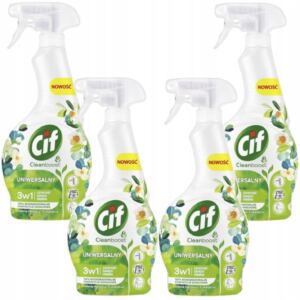 CIF Cleanboost Uniwersalny Płyn 3w1 w Sprayu Zielona Herbata 500 ml 4 szt.