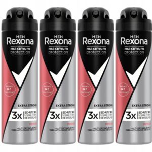 Rexona Men Zestaw Antyperspirant w Sprayu Męski Power Extra Strong 150ml x4