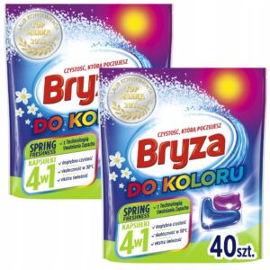 Bryza Zestaw 4w1 Kapsułki do Prania Koloru Spring Freshness 2x 40 sztuk