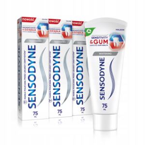 SENSODYNE NADWRAŻLIWOŚĆ I DZIĄSŁA PASTA DO MYCIA ZĘBÓW WYBIELAJĄCA 3X 75ML