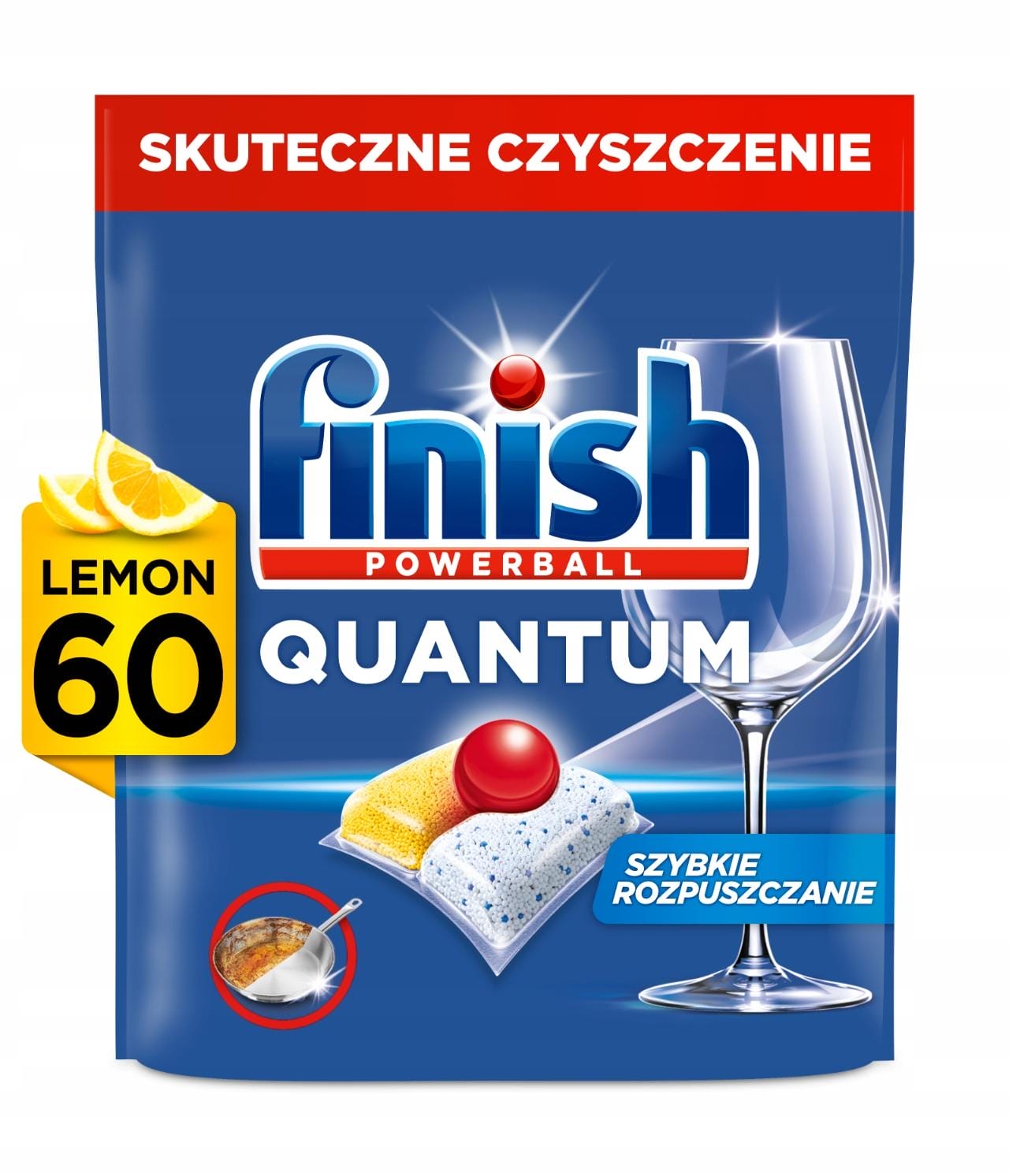 FINISH Kapsułki do zmywarki Quantum 60 Lemon + Nabłyszczacz 400ml Cytrynowy - obrazek 2