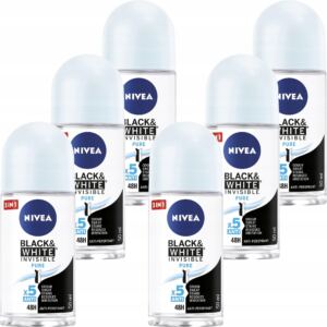 NIVEA Antyperspirant w kulce Black&Whit 6x50ml