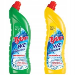 TYTAN P艁YN DO MYCIA TOALETY WC BAKTERIOB脫JCZY MIX 2x1200ml