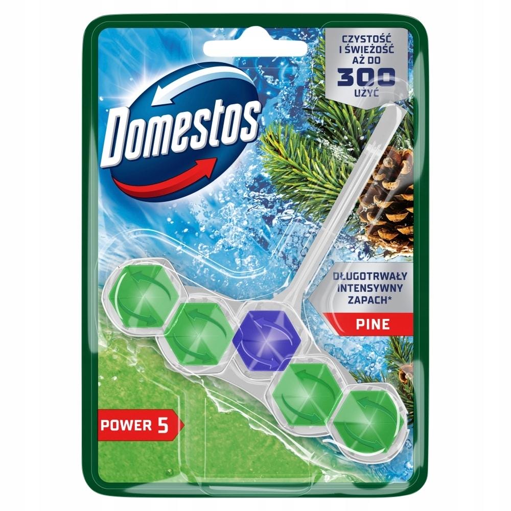 DOMESTOS KOSTKA TOALETOWA ZAWIESZKA DO WC POWER 5 P5 PINE 3x50g - obrazek 2