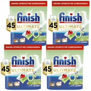 FINISH Ultimate Kapsu艂ki Do Zmywarki Mycia Naczy艅 Ekologiczne 0% 4x45=180