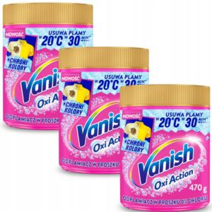 Vanish Oxi Action Pink Odplamiacz W Proszku do Koloru 470g x3