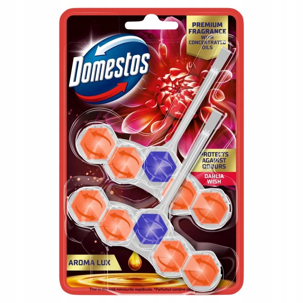 DOMESTOS KOSTKA TOALETOWA ZAWIESZKA DO WC AROMA DAHLIA 4x50g - obrazek 2
