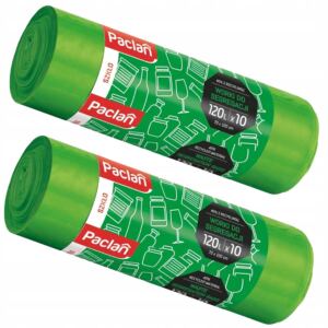 PACLAN MOCNE WORKI NA ŚMIECI DO SEGREGACJI SZKŁA ZIELONY 120L 20 SZTUK