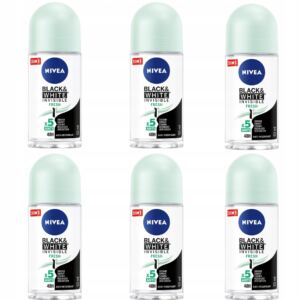 NIVEA BLACK & WHITE INVISIBLE FRESH ANTYPERSPIRANT ROLL ON 50 ML x 6