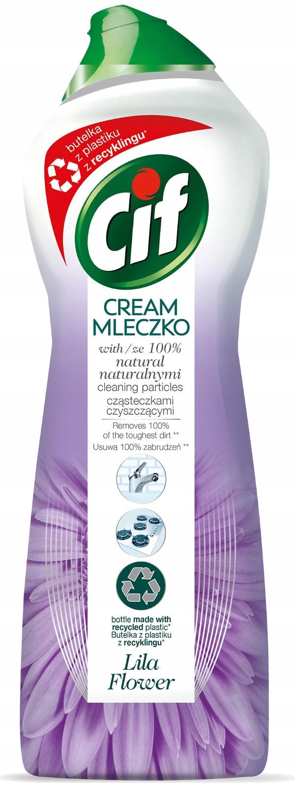 Cif Cream Lila Flower Mleczko z Mikrokryształkami 650ml 4 sztuki - obrazek 2