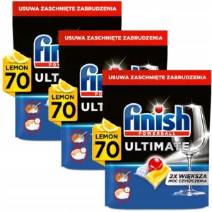 FINISH POWERBALL ULTIMATE KAPSUŁKI DO ZMYWARKI ZAPACH CYTRYNA 210 SZTUK