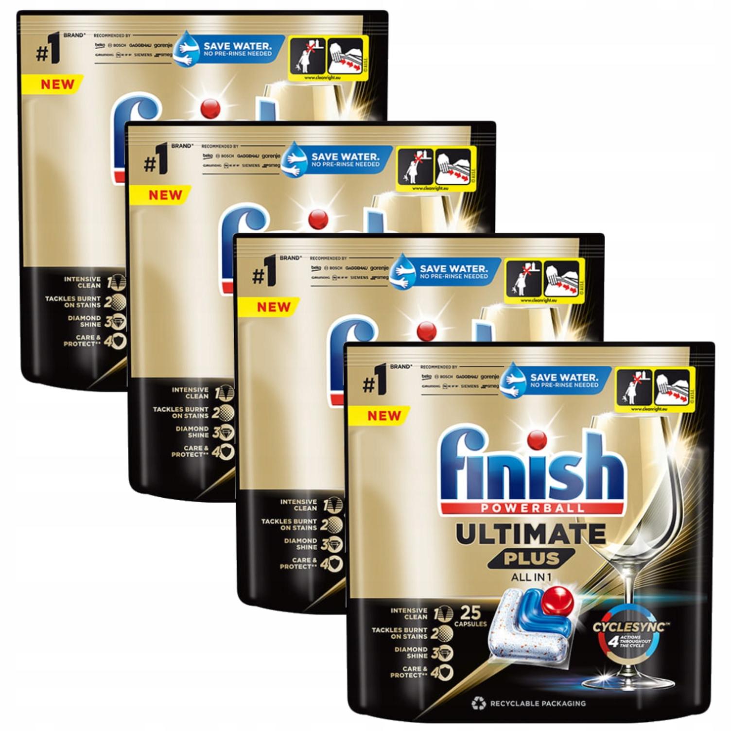 FINISH KAPSUŁKI DO ZMYWARKI ULTIMATE PLUS ALL IN ONE REGULAR 4x25=100 sztuk
