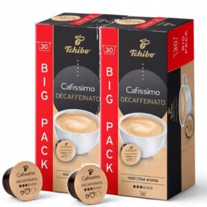 Tchibo Cafissimo Decaffeinato Bezkofeinowa Kawa 30x2 Kapsułek Zestaw