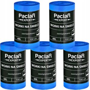 PACLAN EXPERT Worki na Śmieci Wiązane 60L 500 sztuk