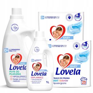 Lovela Baby Zestaw Hipoalergiczny Płyn do Płukania, Odplamiacz, Kapsułki