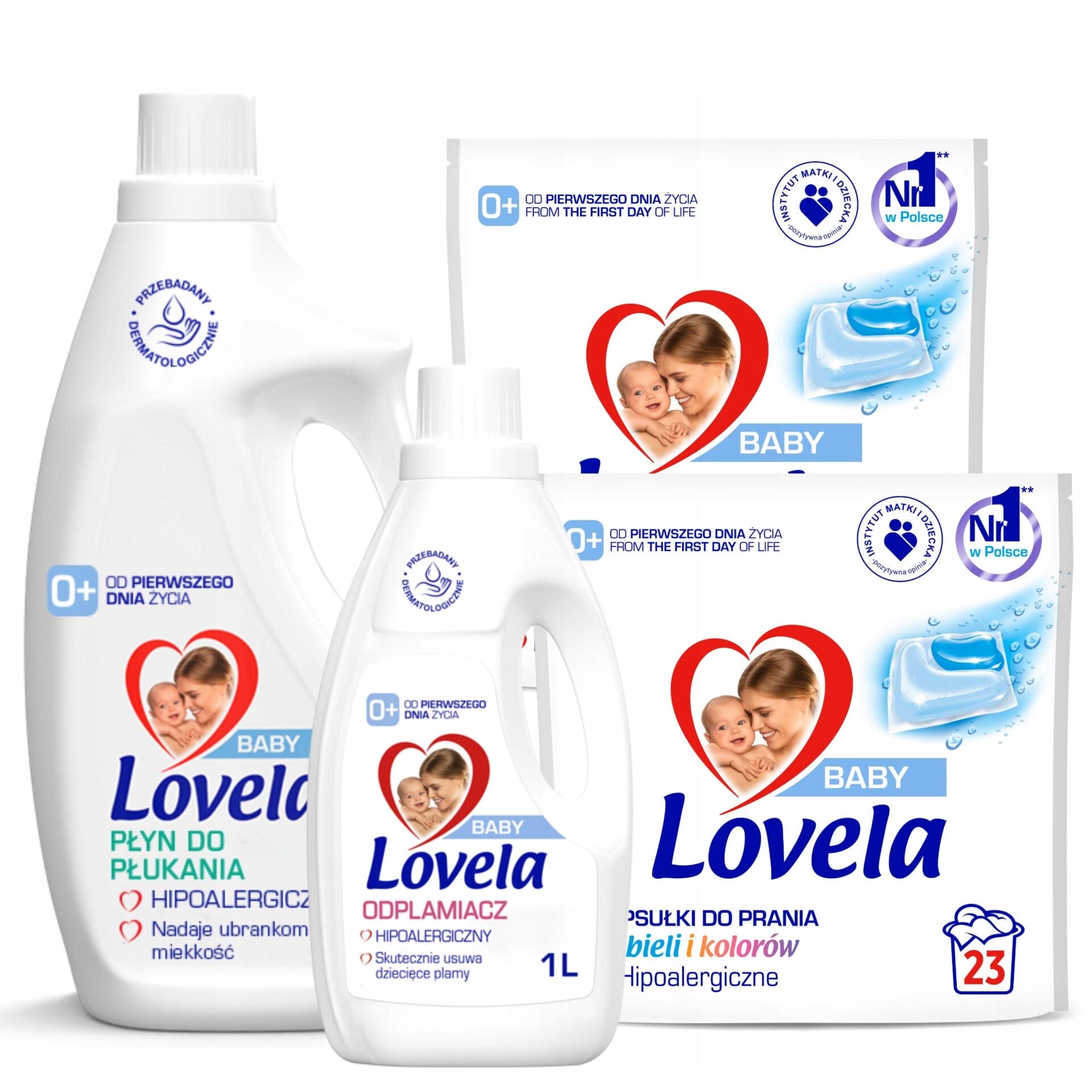 Lovela Baby Zestaw Hipoalergiczny Płyn do Płukania, Odplamiacz, Kapsułki