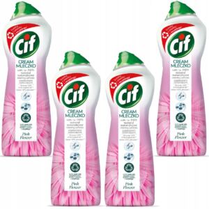 Cif Cream Pink Flower Mleczko do czyszczenia z Mikrokryształkami 650ml 4szt