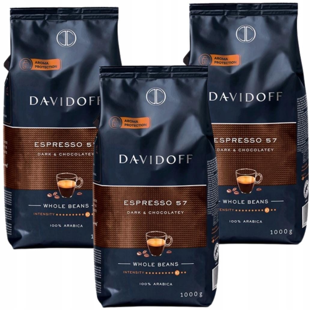 Davidoff Espresso 57 Kawa Ziarnista Premium 1kg x3