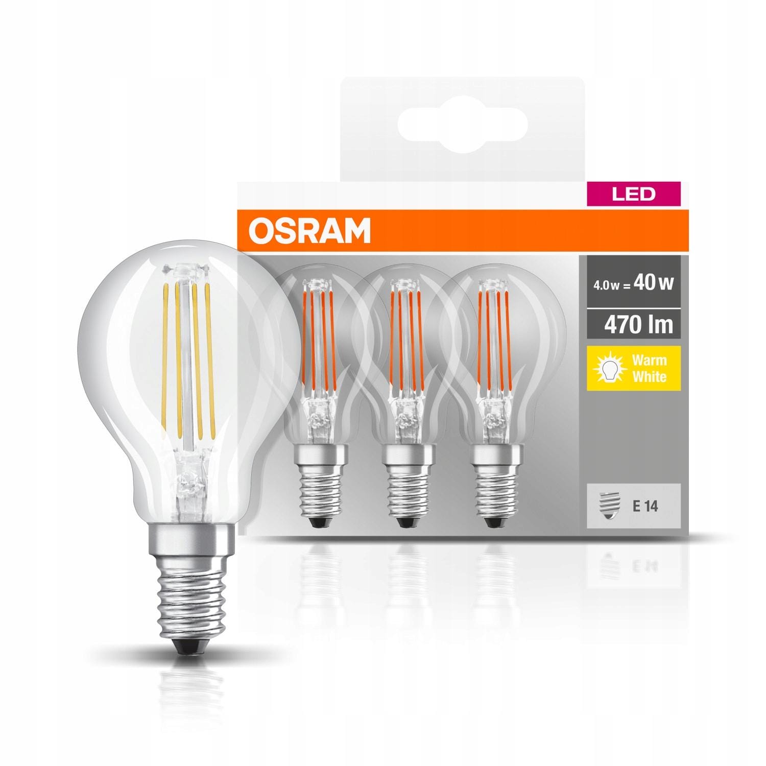 Osram Ledvance Żarówka LED STAR FILAMENT E14 4W = 40W 2700K - obrazek 9