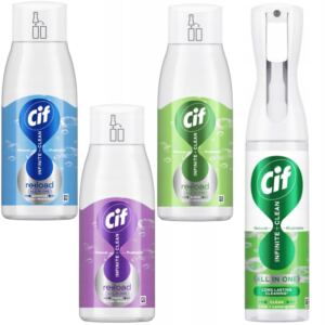 Cif Infinite Clean Lime +Lemongrass Uniwersalny Spray 280ml +3x Wkład 590ml