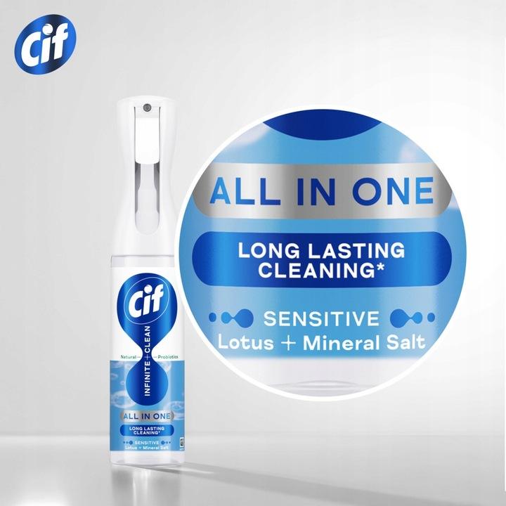 Cif Infinite Clean Sensitive Lotus +Mineral Salt Spray 280ml+3x Wkład 590ml - obrazek 4