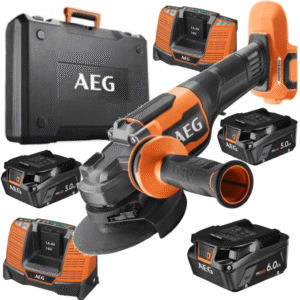 AEG Szlifierka Kątowa 18V+2xAkumulator5.0 Ah+2x Ładowarka+Akumulator 6.0Ah