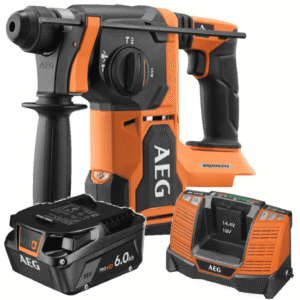AEG Młotowiertarka Bezszczotkowa 18V+ Ładowarka BL1418 + Akumulator 6.0Ah