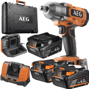 AEG Klucz Udarowy 18V + 2xAkumulator4.0Ah + 2x Ładowarka + Akumulator6.0Ah