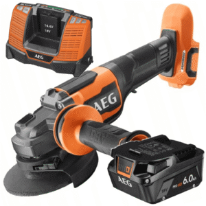 AEG Szlifierka Kątowa Bezszczotkowa 18V+ Ładowarka BL1418+ Akumulator 6.0Ah