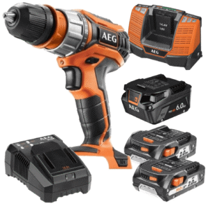 AEG Wiertarko-Wkrętarka + 2xAkumulator 2.0Ah+ 2xŁadowarka+ Akumulator 6.0Ah