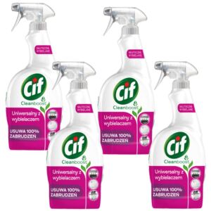 Zestaw Cif Cleanboost Spray do Łazienki i Kuchni z Wybielaczem 750 ml x4