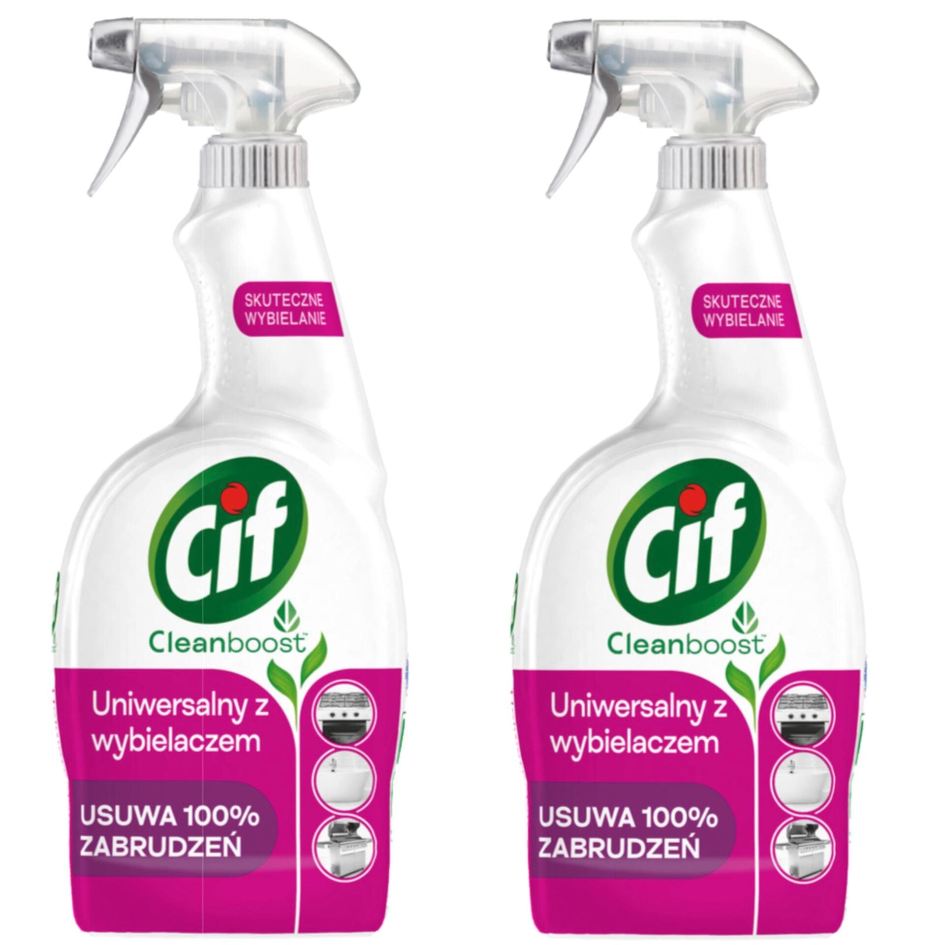 Cif Power Shine Wybielanie i Higiena Spray 750ml x2