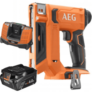 AEG Zszywacz Taker Pistolet Tapicerski 18V + Ładowarka + Akumulator 6.0Ah