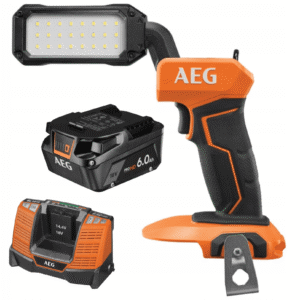 AEG Lampa Akumulatorowa 18V + Ładowarka BL1418 + Akumulator 6.0Ah