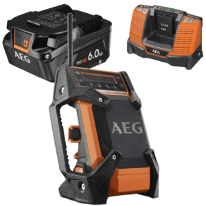 AEG Radio Budowalne 18V BR1218C-0+ Ładowarka BL1418 + Akumulator 6.0Ah