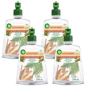 AIR WICK ACTIVE FRESH ZESTAW WKŁADY DO ODŚWIEŻACZA DRZEWO SANDAŁOWE 4X228ML