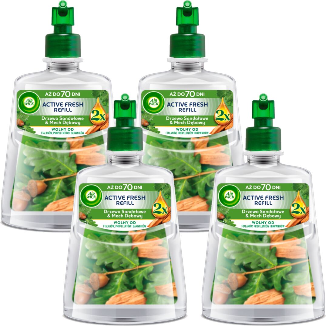 Air Wick Active Fresh refill Drzewo Sandałowe & Mech Dębowy 228 ml x4