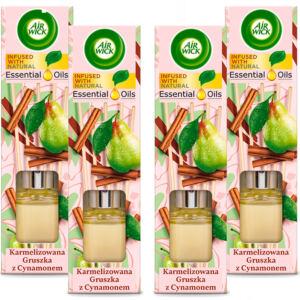 AIR WICK PATYCZKI ZAPACHOWE KARMELIZOWANA GRUSZKA Z CYNAMONEM 4X 30ML