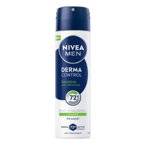NIVEA MEN DERMA CONTROL SENSITIVE Męski antyperspirant 72h w sprayu 150 ml