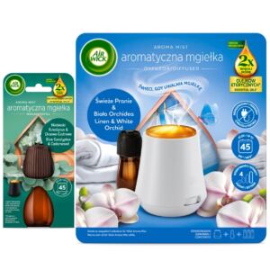 Air Wick Mgiełka Komplet Świeże Pranie Biała Orchidea+ Zapasowy Wkład 20ml