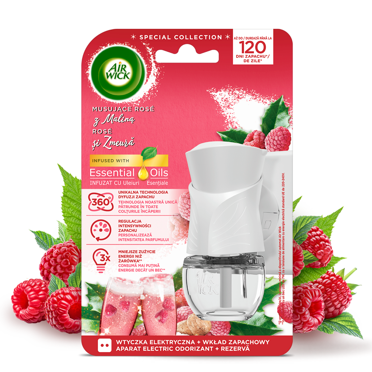 Air Wick Elektryczny Odświeżacz Powietrza Musujące Rose z Maliną 19 ml - obrazek 9