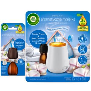 Air Wick Mgiełka Komplet Świeże Pranie Biała Orchidea+ Zapasowy Wkład 20ml